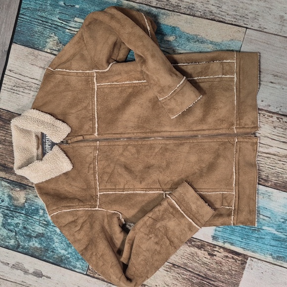 Aeropostale Faux Suede Jacket with Shearling Collar - Picture 5 of 12